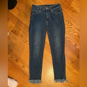 Just Black Denim blue mid rise ankle fray jeans